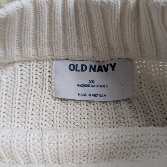 100% Cotton Shaker Stitch Sweater in Bone White - XS Crop - Picture 3 of 7